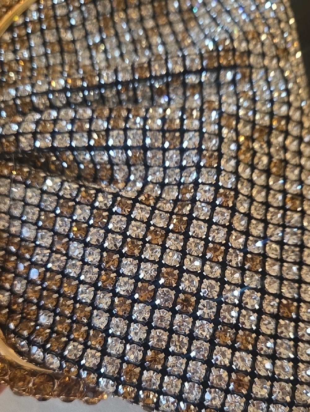 Nwt Unique Gold and Silver Crystal Embellished Evening Clutch Bag - Picture 8 of 11